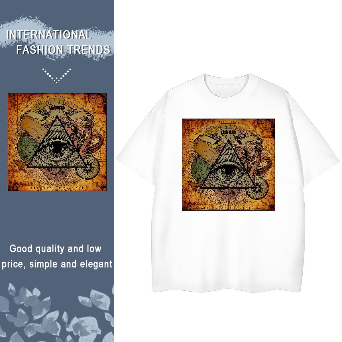 Fashion New T Shirt For Woman 100% Cotton 230g Breathable Soft Home Outdoor eye of the devil Women Tees Lady Customized Print Tops Shirt