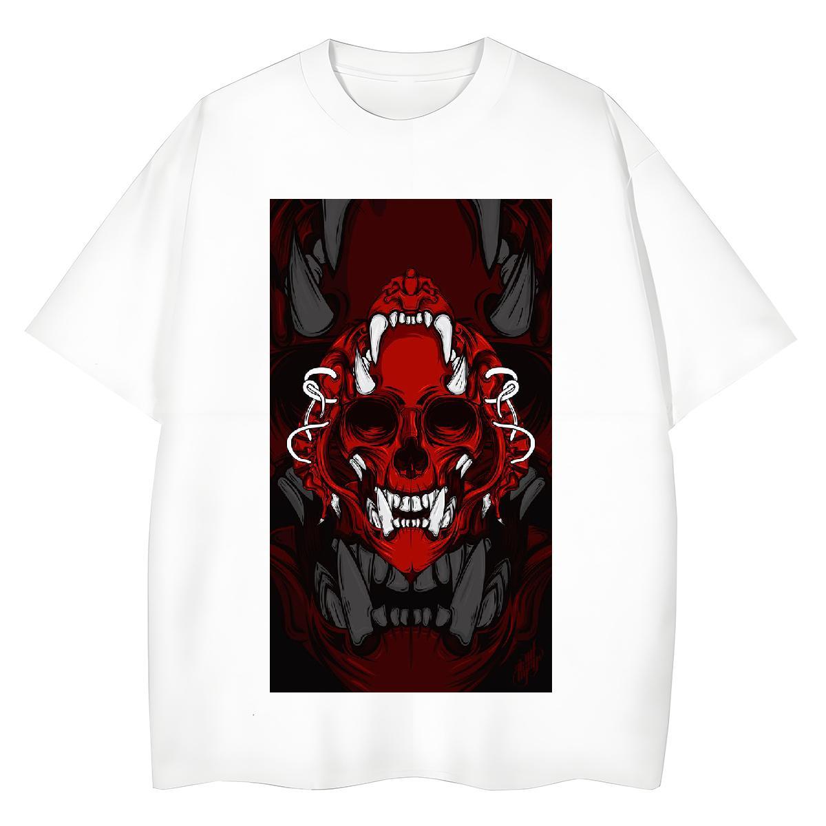 New Arrival Womens T Shirts 100% Cotton 230g Short sleeve Soft Sports Casual skull Womens Tshirts Popular Cartoon Printing L-4XL Top Tees