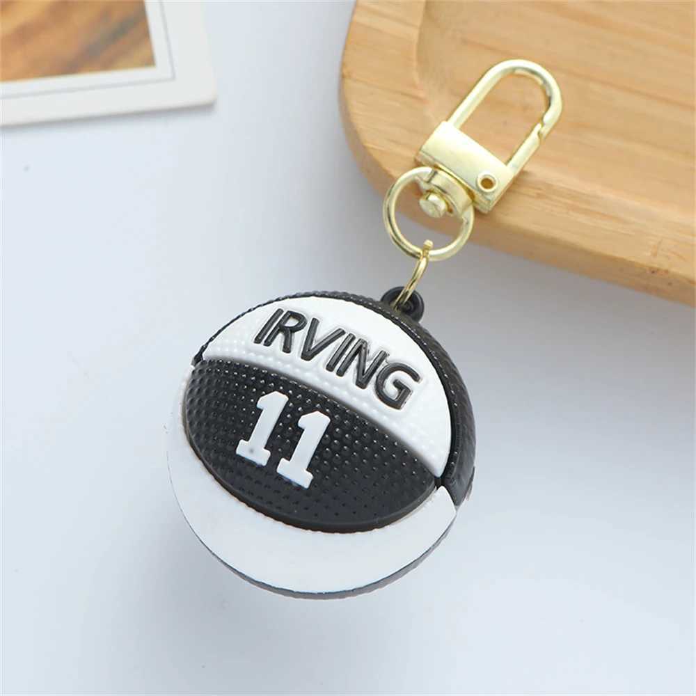 Keychains Lanyards Basketball Star Name Pendant Keychain Match Ball Soul Keyring Package Sports Fan Keyring Mens Accessories Good Luck J241010