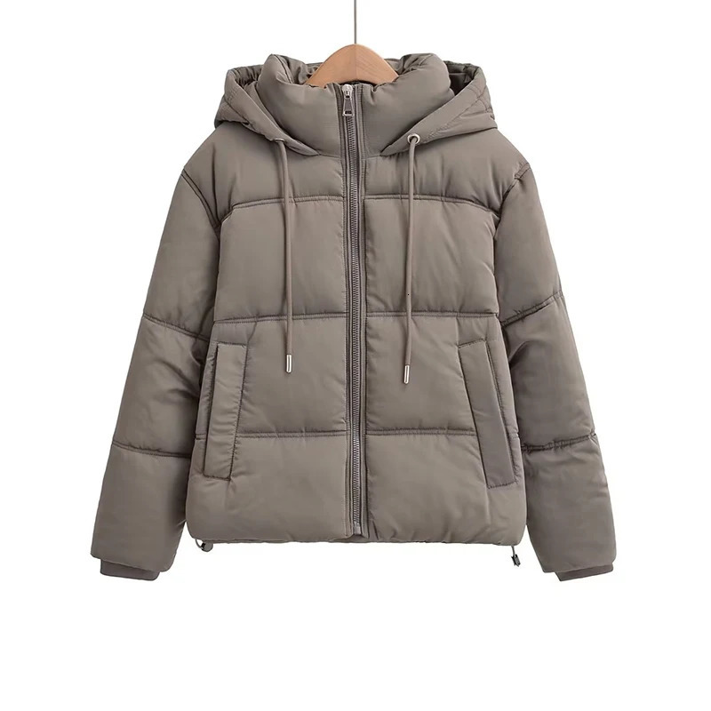 Women Winter Coat Vintage Loose Hooded Cotton Padded Jackets Fashion Warm Thick Parkas Female Outerwear Casual Womens Clothing 240930