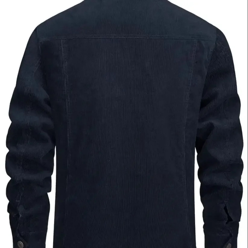 Mens Corduroy Jacket Vintage Wool Windbrekaer Thick Winter Coat Multi Pocket Casual Cowboy 241007