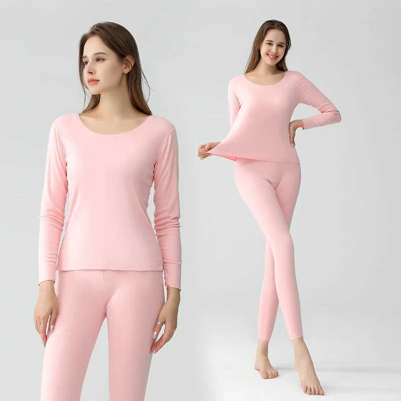 Women's Thermal Underwear New Winter Thermal Underwear Women Suit Long Slve Thick Second Thermal Female Warm Lingerie Body Shaped Slim Ladies 2 P