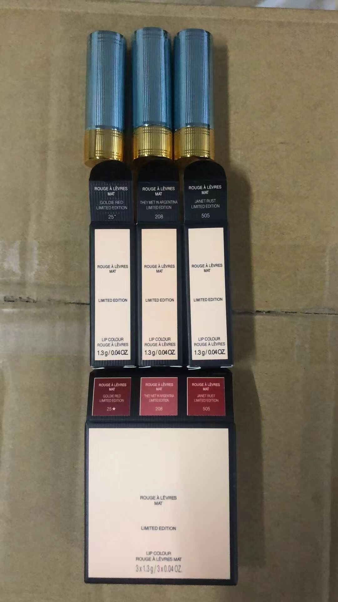 2026 New Makeup Lipsticks 3pcs Set 1.3g Matte Lipstick Collection Gift Box Long Lasting Waterproof Lipgloss Lip Balm Colour Stick 3piece Kit Cosmetics