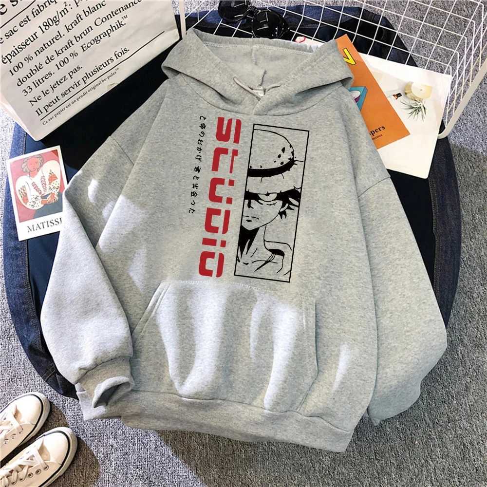 One Piece Monkey D. Luffy Printed Sweatshirt For Mens Casual Loose Soft Warm Hoodies Harajuku Fashion Women Hooded Streetwear LX241011