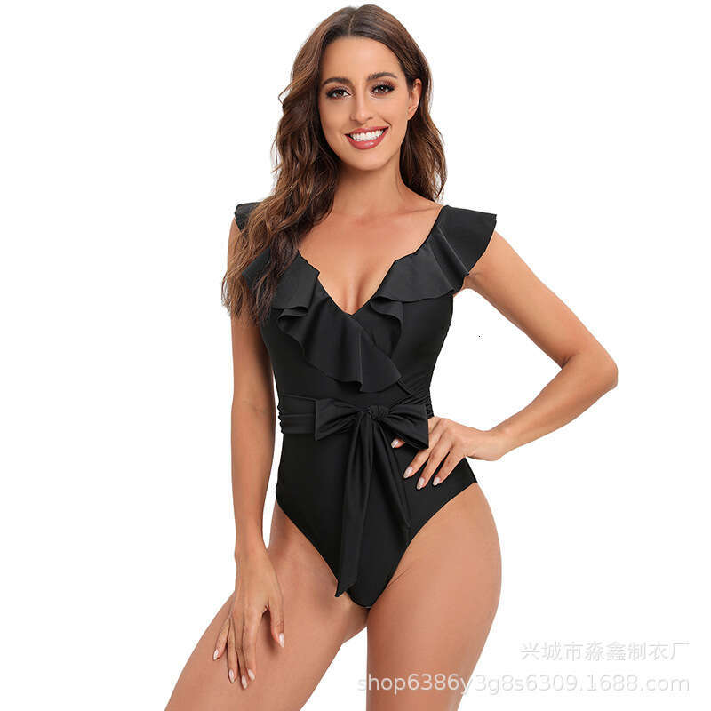 2022 New Sexy Flying Edge Strap Women's One-Piece Bikini Swimsuit