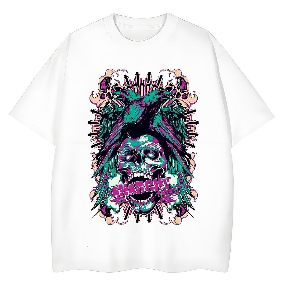 Custom Womens T Shirts 230g Pure Cotton Breathable Soft Sports Casual skull Women Tshirts High quality DIY Printed Clothings