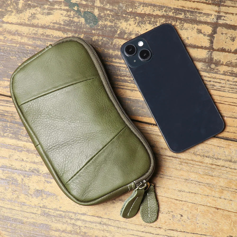 ROOG womens leather clutch bag fashionable fruit green top denim coin wallet large capacity zipper wrist 241008