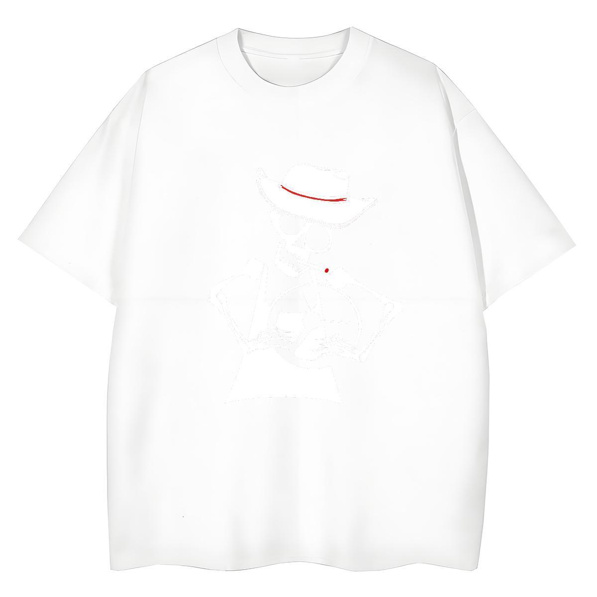 Fashion Casual T shirt 230g 100% Cotton Short Sleeve O-Neck Street Wear skull Women Tees Lady DIY Logo Clothes