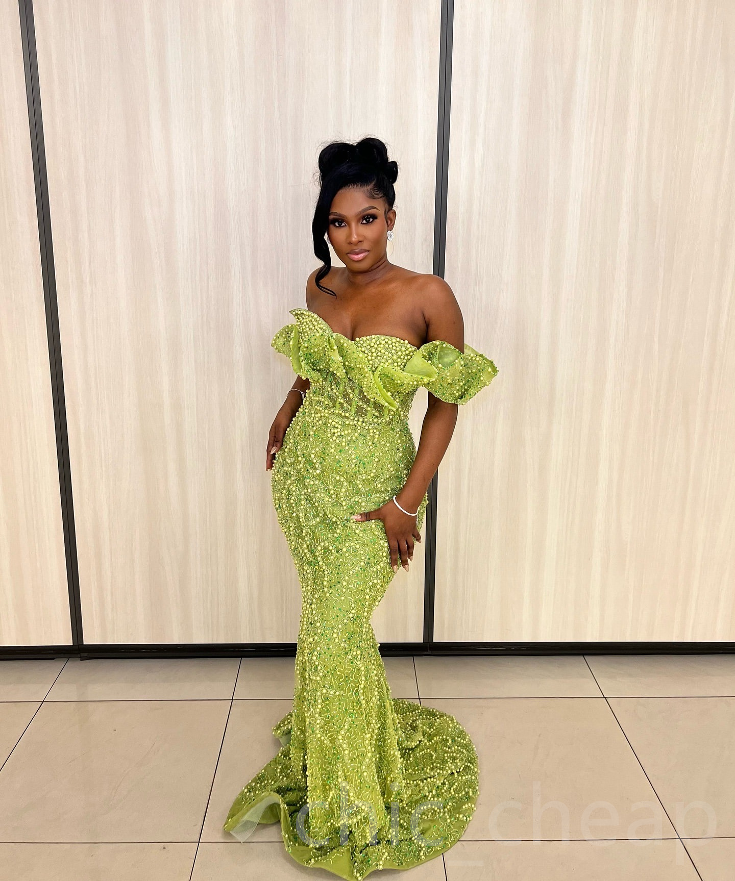Aso Ebi 2024 Green Mermaid Prom Dresses Sequined Lace Beaded Sweetheart Evening Formal Party Second Reception Birthday Gowns Dress For Special Occasio