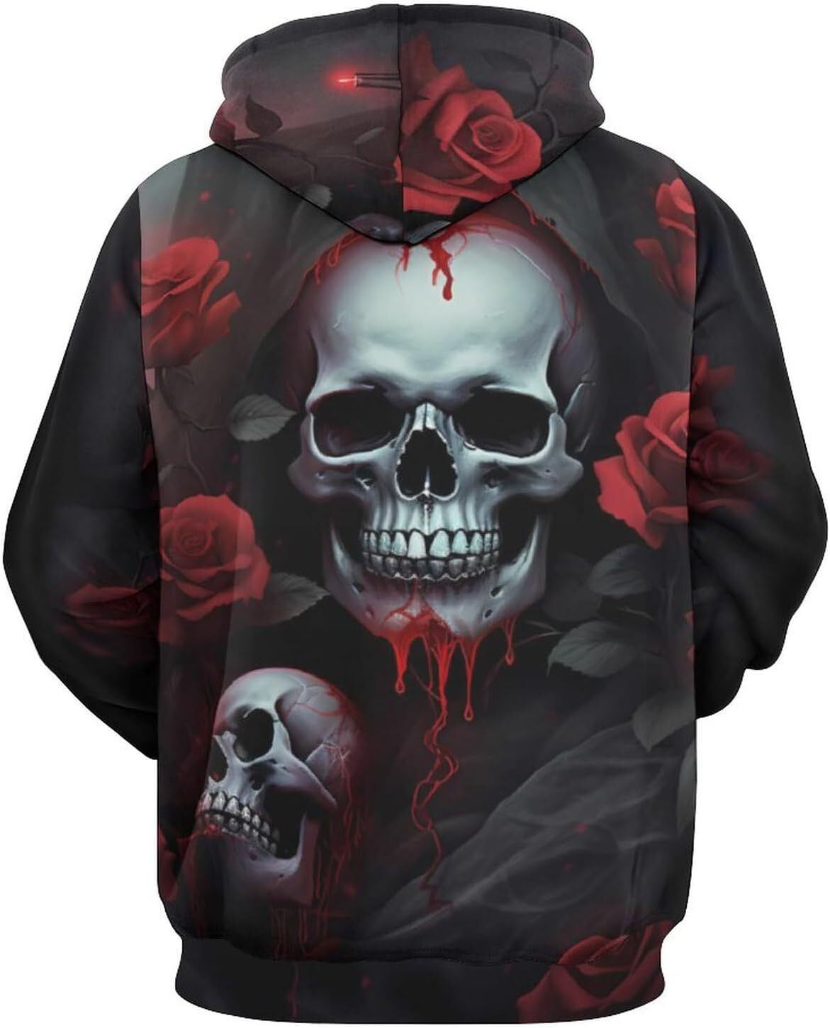 Hoodie for Mens Womens Skull Pullover Hoodie for Men Long Sleeve Crweneck 3D Printed Casual Pullover Hoodie for Men Trendy Gym Men Hoodies Graphic