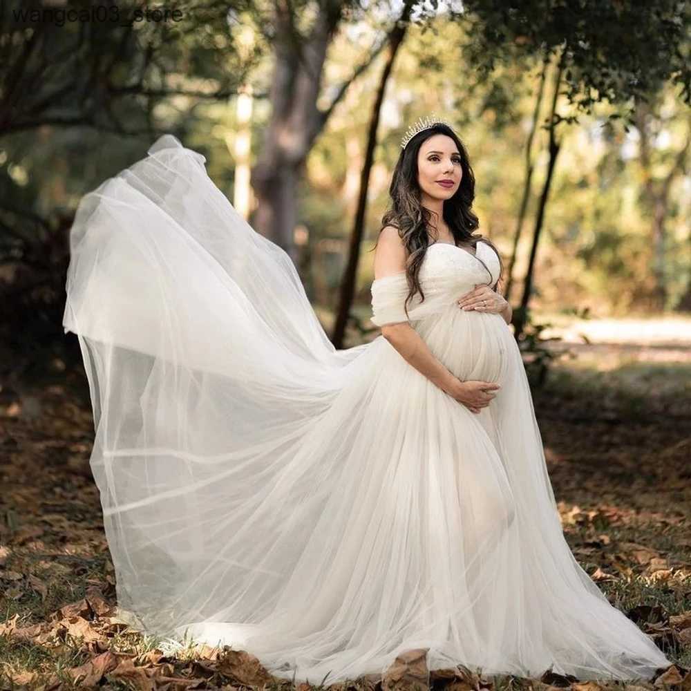 Maternity Dresses New Off Shoulder Maternity Dress for Photoshoot Lace Pregnant Dress Long Maxi Dress Maternity Gown Photography Props Photo Shoot L24