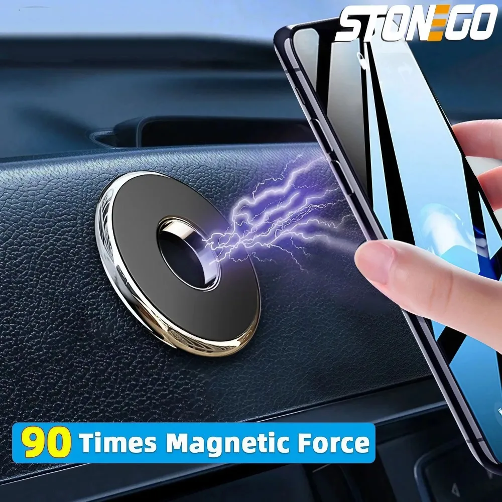 STONEGO Magnetic Car Phone Holder Dashboard Mini Round Shape Stand Magnet GPS Car Mount For Wall Suitable For Mobile Phone