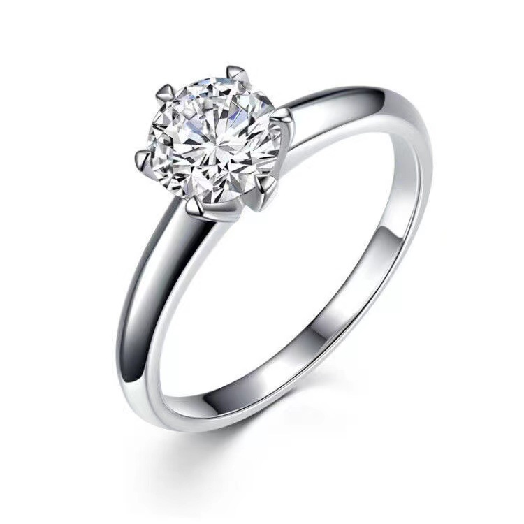 Free shipping S sier moissanite ring for women ic six claw love heart clover designer rings jewelry wholesale size ustable Free shipping
