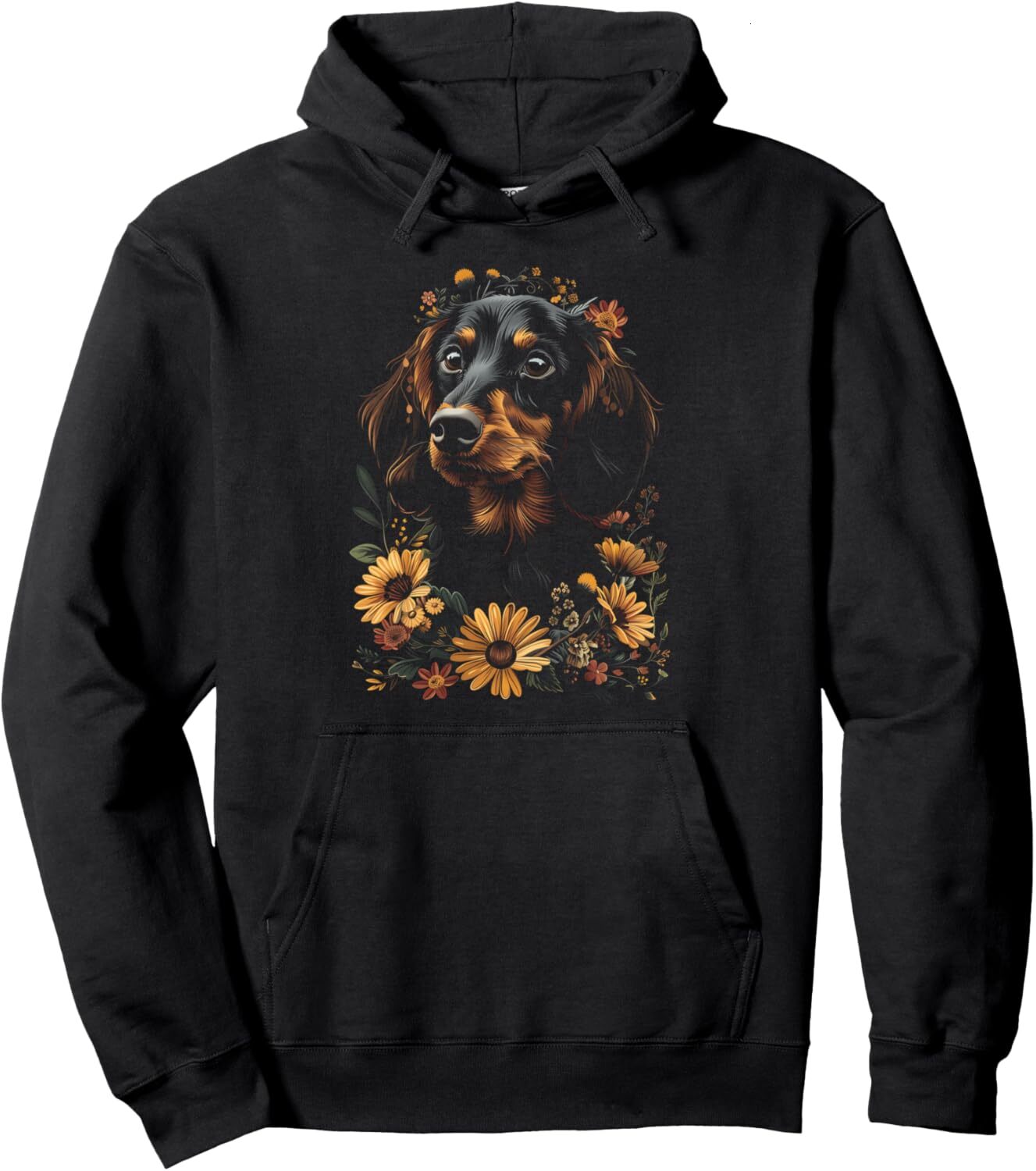 Hoodie for Mens Womens Dachshund Floral Dog Mom Dad Cute Gifts Graphic Tees Men Pullover Hoodie Graphic Hoodies sweatshirt Pullover Long Sleeve