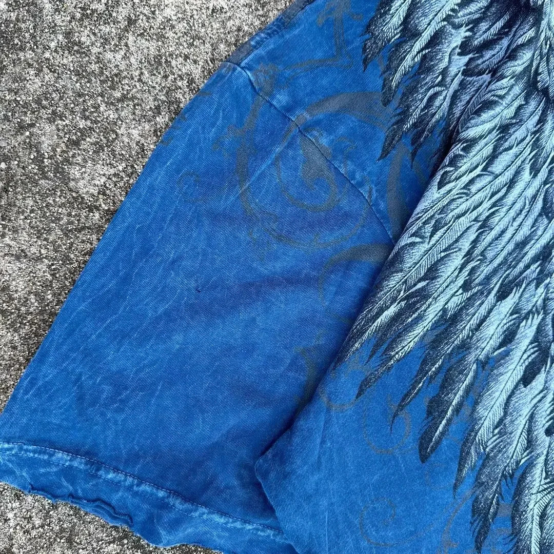 Y2k European and American Hip Hop Skull Large Tshirt Street Harajuku Retro Alphabet Printing Top Mens Casual Graphic 241011