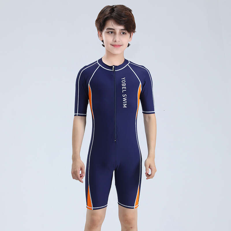 Children's Boys' Chubby One-Piece Swimsuit, Teenage Student Diving Suit, 2022 New Hot Spring Swimsuit