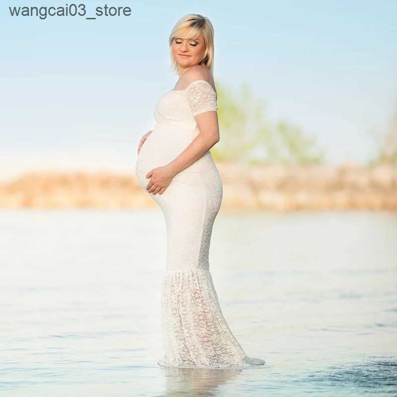 Maternity Dresses 2023 Mermaid Maternity Dresses Photography Props Sexy Lace Maxi Gown For Photo Shoots Women Pregnancy Dress Clothes L240910