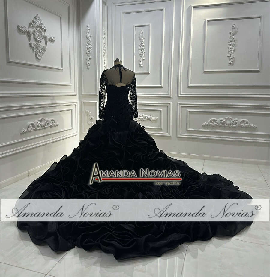 Black Amanda Novias Mermaid Wedding Dress