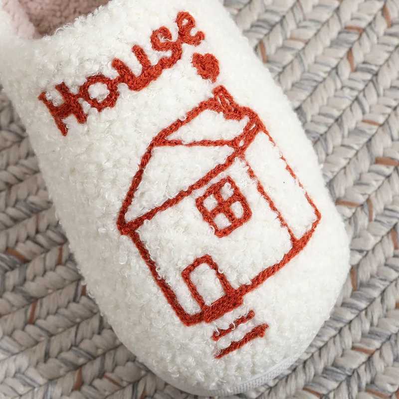 Womens Plush Slippers European American Idol Harrys House Cotton Slippers 2024 Winter New Warm Home Couple Shoes Indoor Shoes Z241011