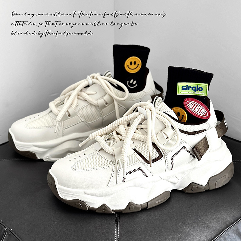 Men Shoes Designers Sneakers Fashionable Korean Trend Breathable Thick Bottom Mesh Casual Sports Shoes