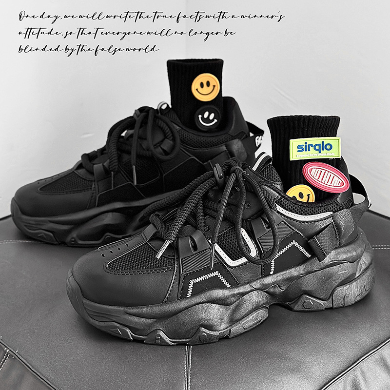 Men Shoes Designers Sneakers Fashionable Korean Trend Breathable Thick Bottom Mesh Casual Sports Shoes