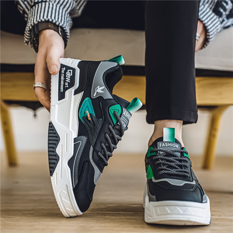 2024 New Thick Soled Low Top Leather Waterproof Hong Kong Style Outdoor Sports Shoes