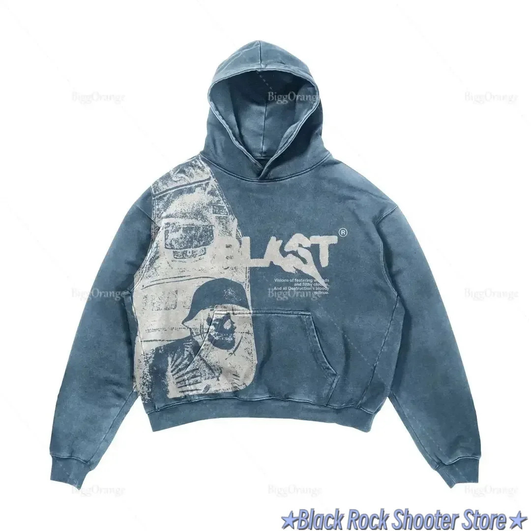 Y2K Hoodie Drop Shop Coats Street Clothing Gothic Casual Letter Explosion Printed Pattern Skull Hoodie Harajuku Mens Clothing 241011