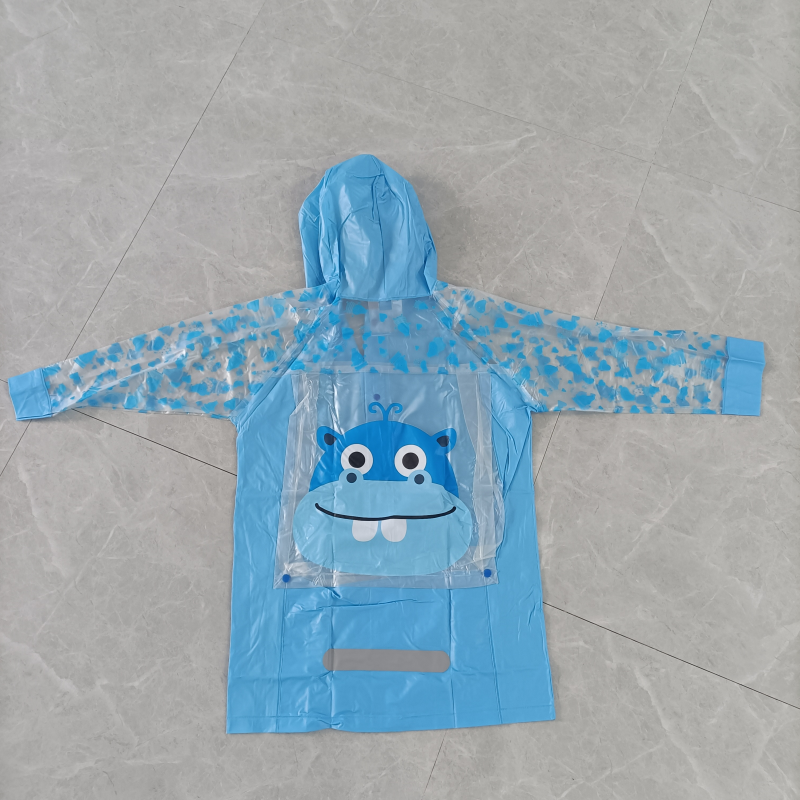 Children's raincoat with hat is durable and made of high-quality fabric