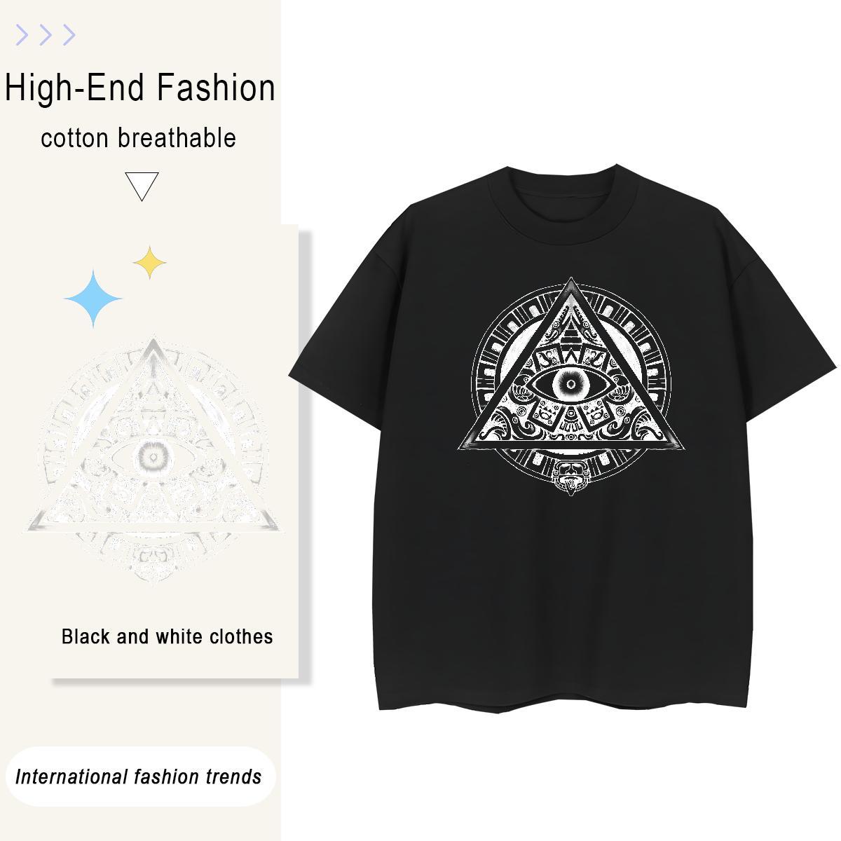 Brand T-Shirts for Women 230g Pure Cotton Round Neck Short Sleeve Street Wear eye of the devil Womens Tshirts Wholesale Customized Print Tops Tees