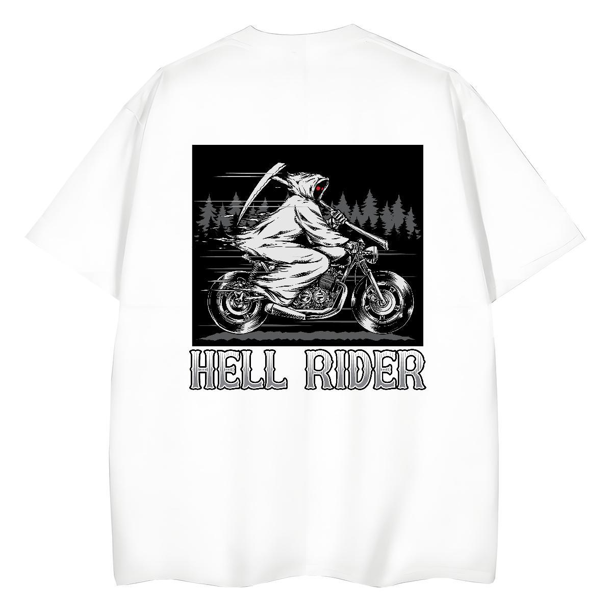 2024 Casual Women T Shirts 230g Cotton Crew Neck Street Casual Motorcycle Women Tees Unisex DIY Anime Wear