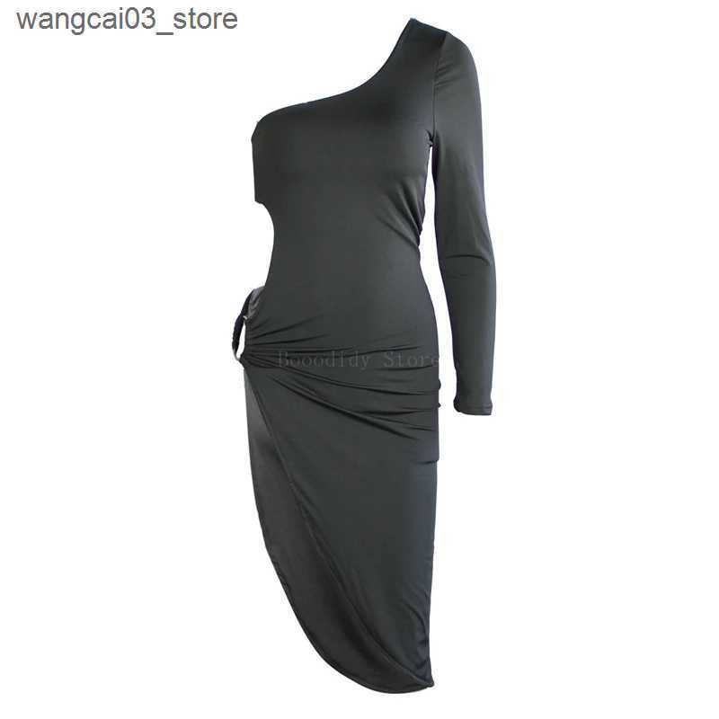 Maternity Dresses Maternity Dresses For Baby Shower Long Sleeve Sexy Off-Shoulder Hollow Out Side Slit Dress for Party Photoshoot L240910