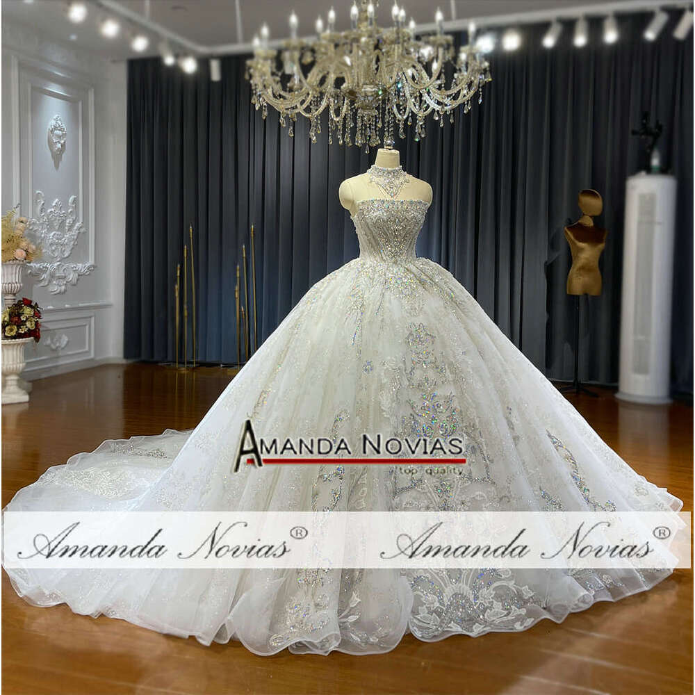 Strapless Colorful Sequin Lace Wedding Dress Wedding Dress Ball Gown Sweetheart Off The Shoulder Sequins or-Length Princess Bride Vestido De Noiva Cus