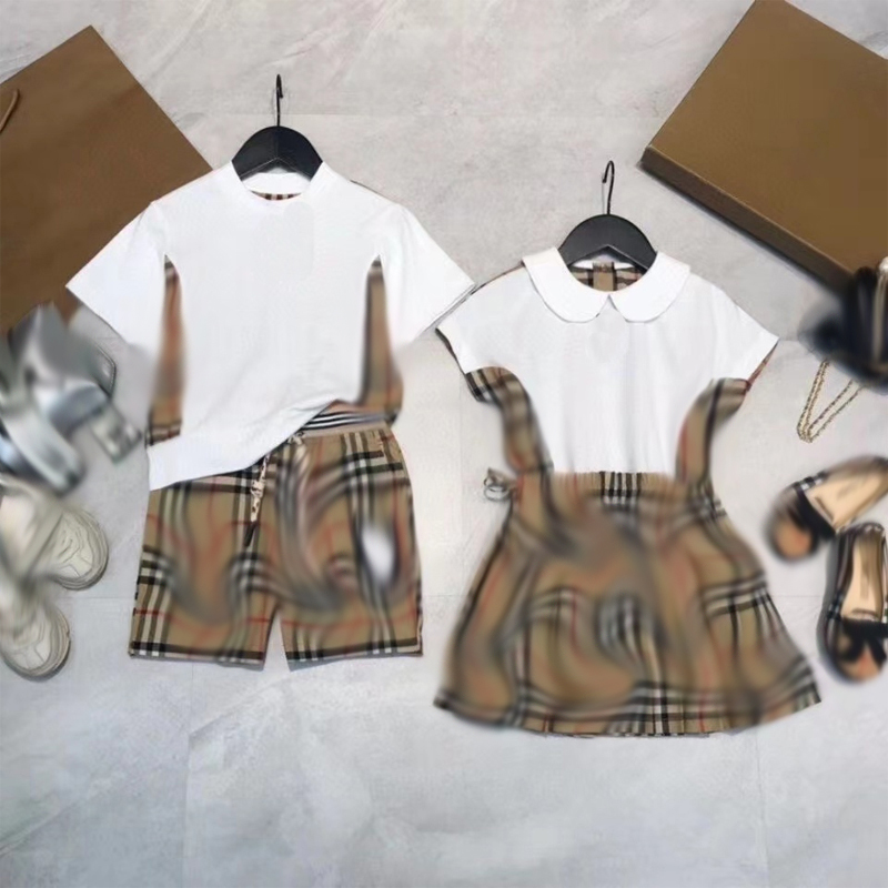 baby girl clothes T shirt kid set baby boy kids designer clothes summer boys girls short sets luxury brand Classic black and white fasion stripe design 001