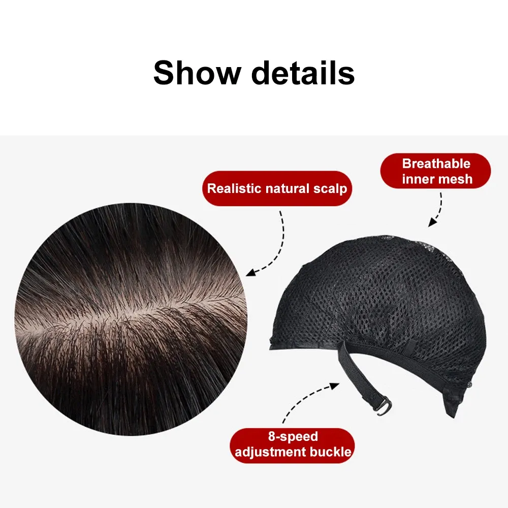 16inch Women Long Straight Wig Fashionable Women's Long-lasting Silk wigs Simulation human hair with Fluffy Centre-parted Style for Natural for W