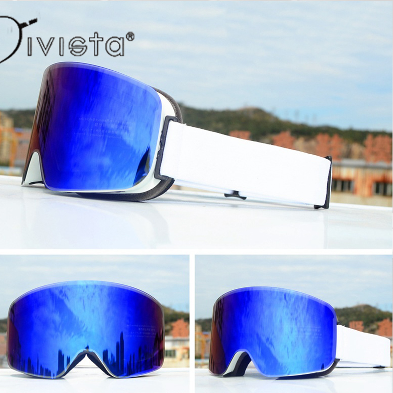 Big Ski Snowboard Goggles Woman Hommes Ski Ski Mask Mask UV 400 Protection de neige sur les verres adultes Double anti-Fog Cylindrical Sports Sun