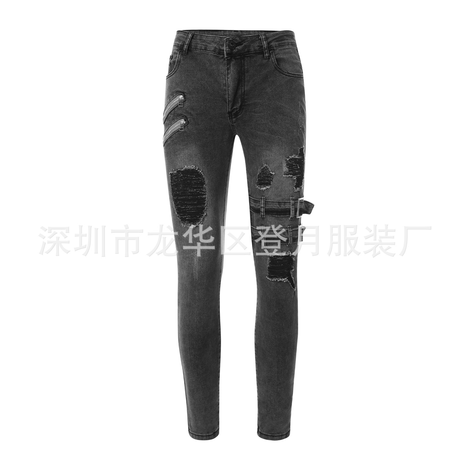 2024 exclusive for european and american new motorcycle personalized fashion wish exclusive for elastic small foot jeans