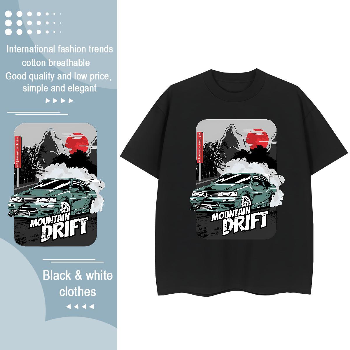 Custom T Shirts Women 230g 100% Cotton Breathable Short Sleeve Street Casual mountain Womens Tshirts Loose DIY Anime Tees Shirts