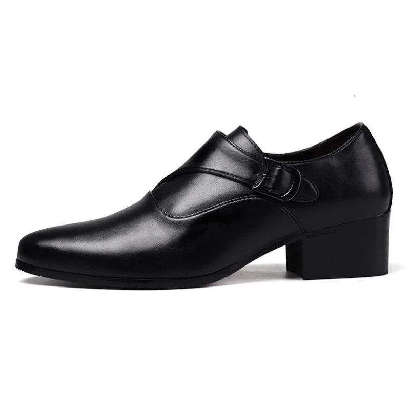 5CM/7CM high mens heel shoe corner mens business dress shoe buckle mens office Oxford height increase size 38-44 241007