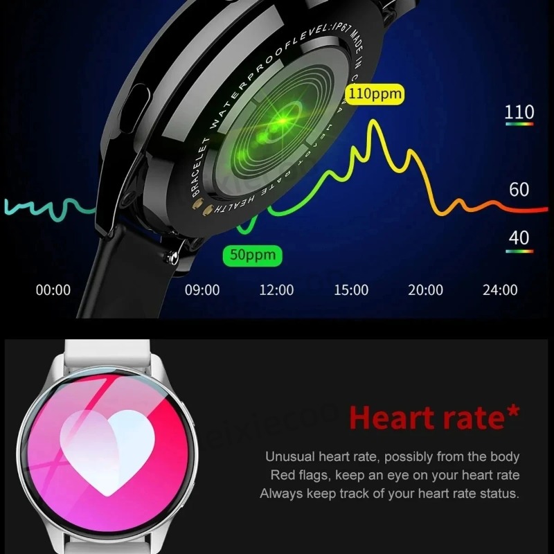 Ladies Bluetooth Calling Smartwatch Heart Rate and Blood Pressure Monitoring Smartwatch Waterproof Men Smartwatch Suitable for Smartphones