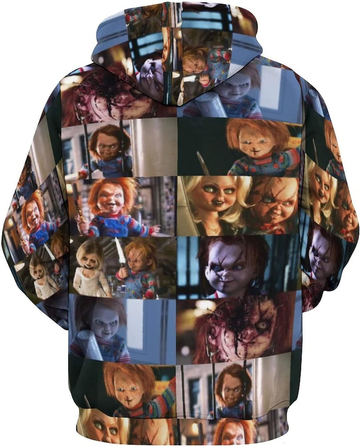 Hoodie for Mens Womens Mens Long Sleeve Chucky 3D Horror Print Hoodie Spring and Autumn Blouse Graphic Hoodies sweatshirt Pullover Long SleeveTrendy F