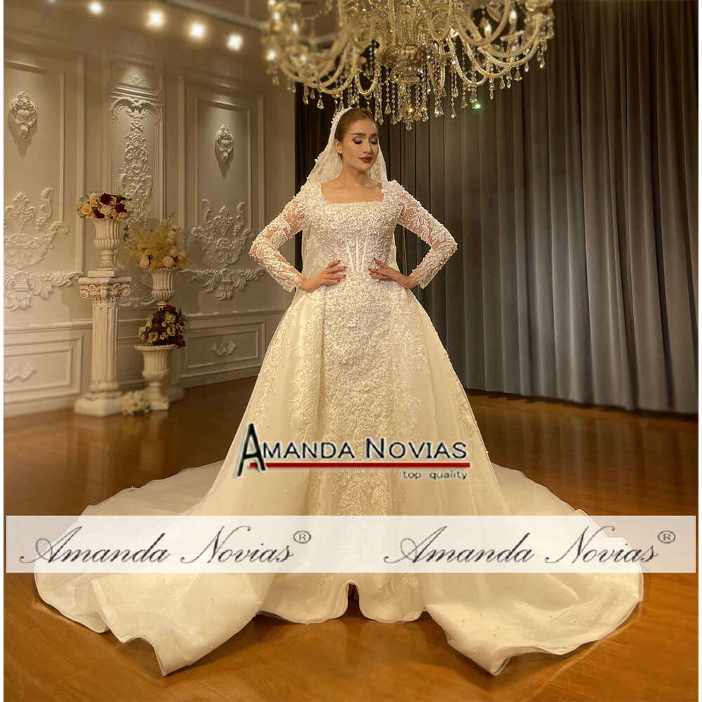 Detachable Skirt 2 in 1 Lace 3D wers Wedding Dress