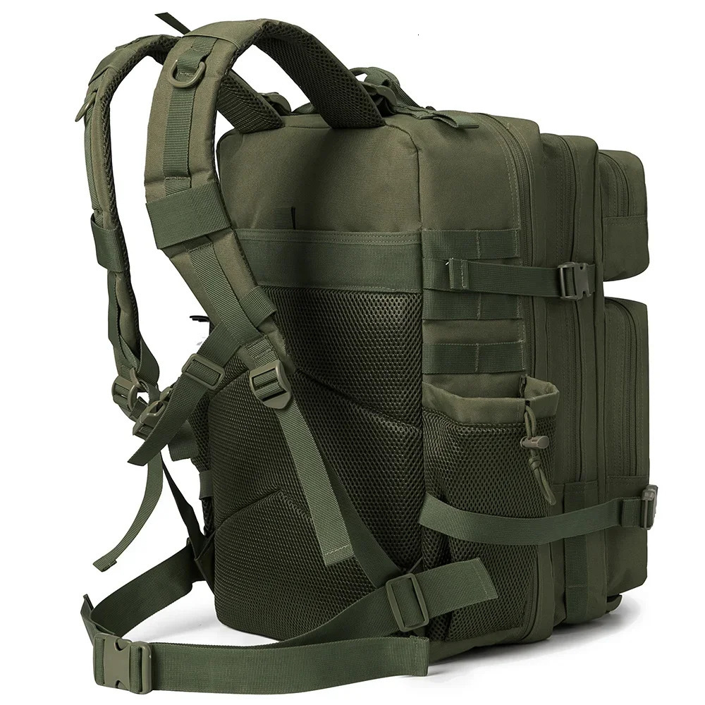 QT QY 50L Military Tactical Backpack Army Bag Hunting MOLLE Backpack Gym Mens EDC Outdoor Hiking Backpack Witch Bottle Rack 241023