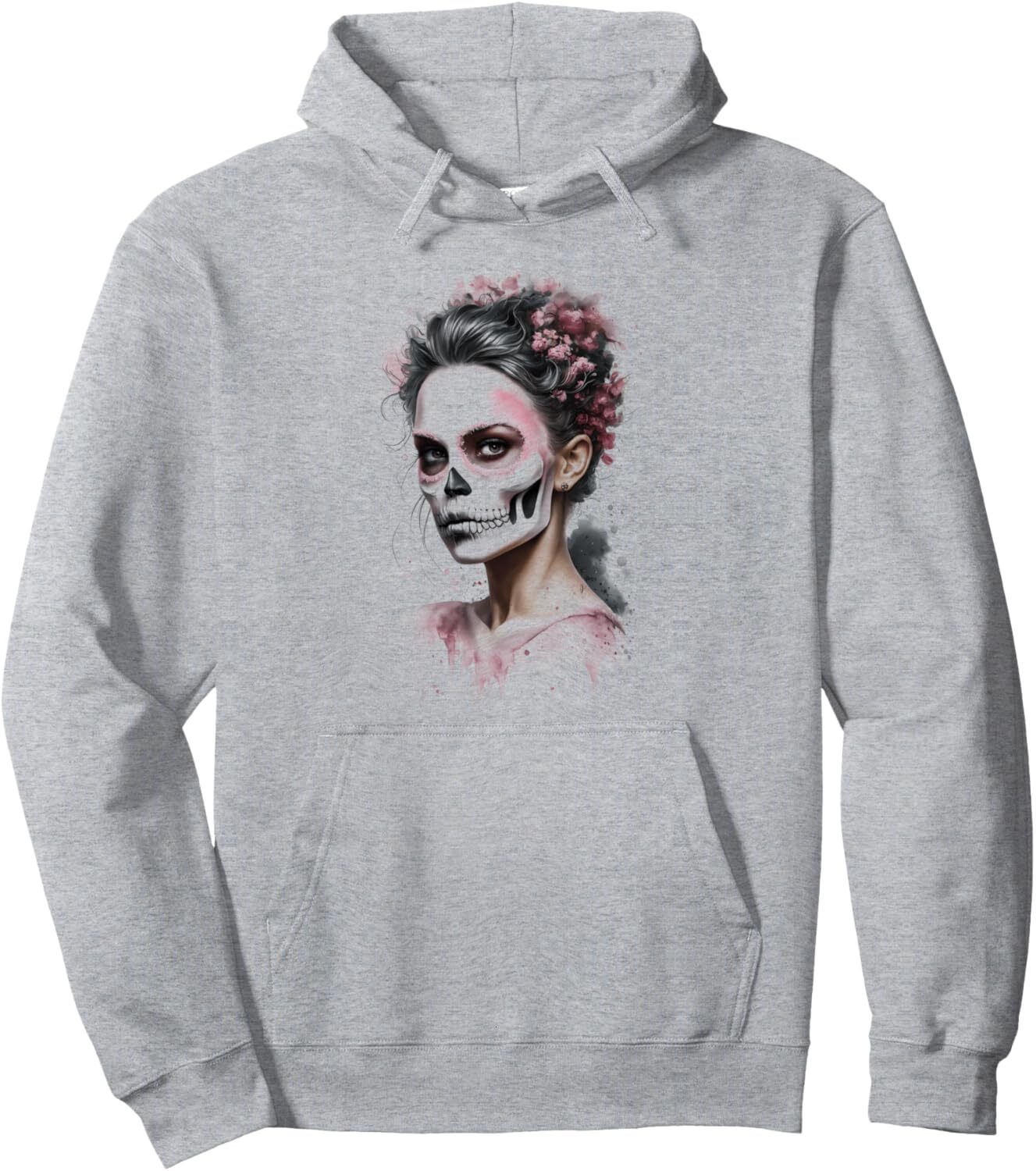 Hoodie for Mens Womens Sugar Skull Makeup Day Dead Costume Party Graphic Tees Men Pullover Hoodie Graphic Hoodies sweatshirt Pullover Long Sleeve
