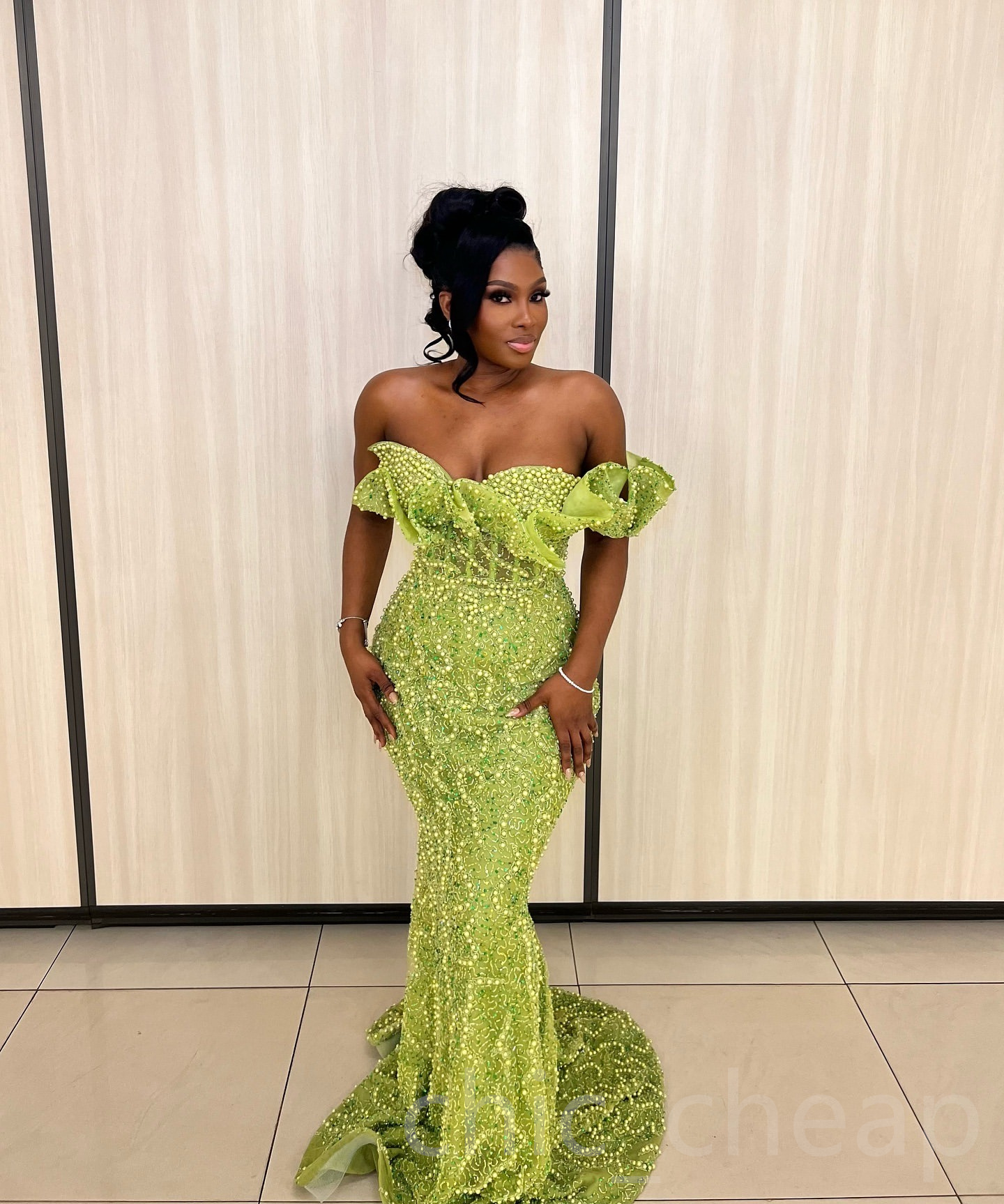 Aso Ebi 2024 Green Mermaid Prom Dresses Sequined Lace Beaded Sweetheart Evening Formal Party Second Reception Birthday Gowns Dress For Special Occasio