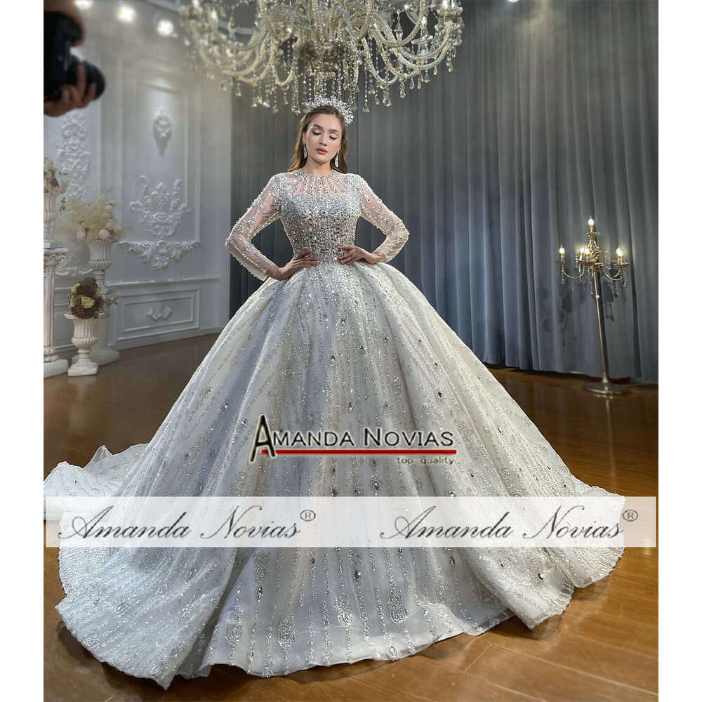 Amanda Novias Removable Necklace Crystal Wedding Dress
