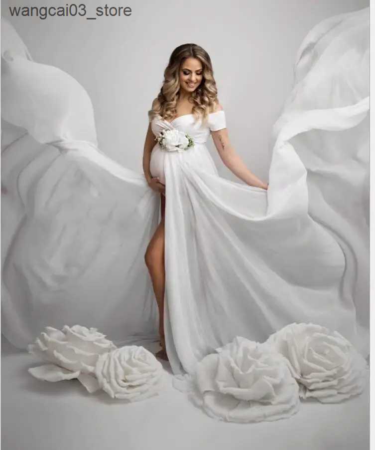 Maternity Dresses Fashion Long Maternity Photography Props Pregnancy Dress Photography Maternity Dresses For Photo Shoot Pregnant Dress L240910 L24091