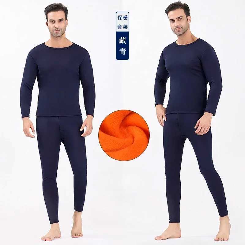 Women's Thermal Underwear Winter Velvet Thick Thermal Underwear for Men Woman High-elasticity Thermal Clothing Flce in Cold Weather Base Layer 2p