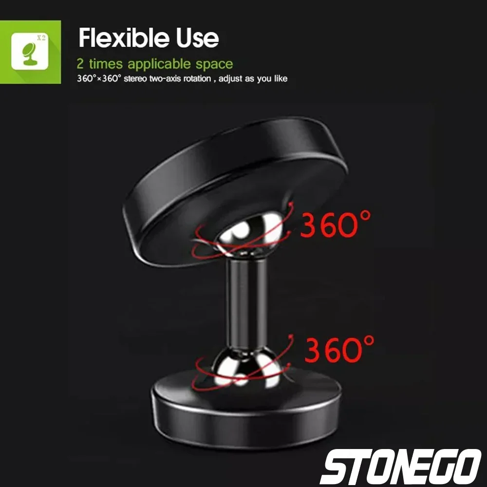 STONEGO Universal Navigation Stand Strong Adsorption Mobile Mount Magnetic Car Phone Holder 360 Degree Rotation Magnet Holder