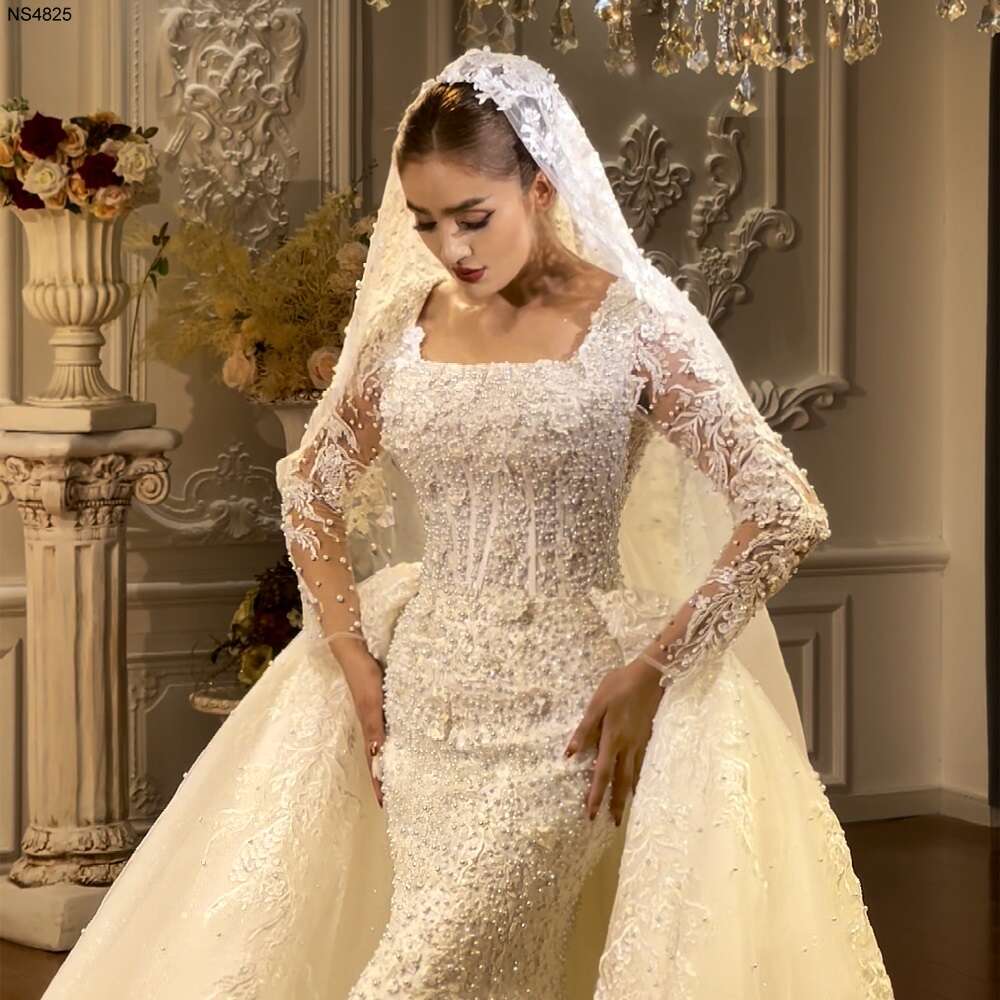 Detachable Skirt 2 in 1 Lace 3D wers Wedding Dress