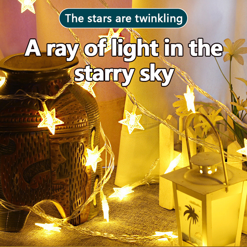 Factory new LED full star star lights flash lights string lights Christmas Day wedding decoration battery box colour lights wholesale
